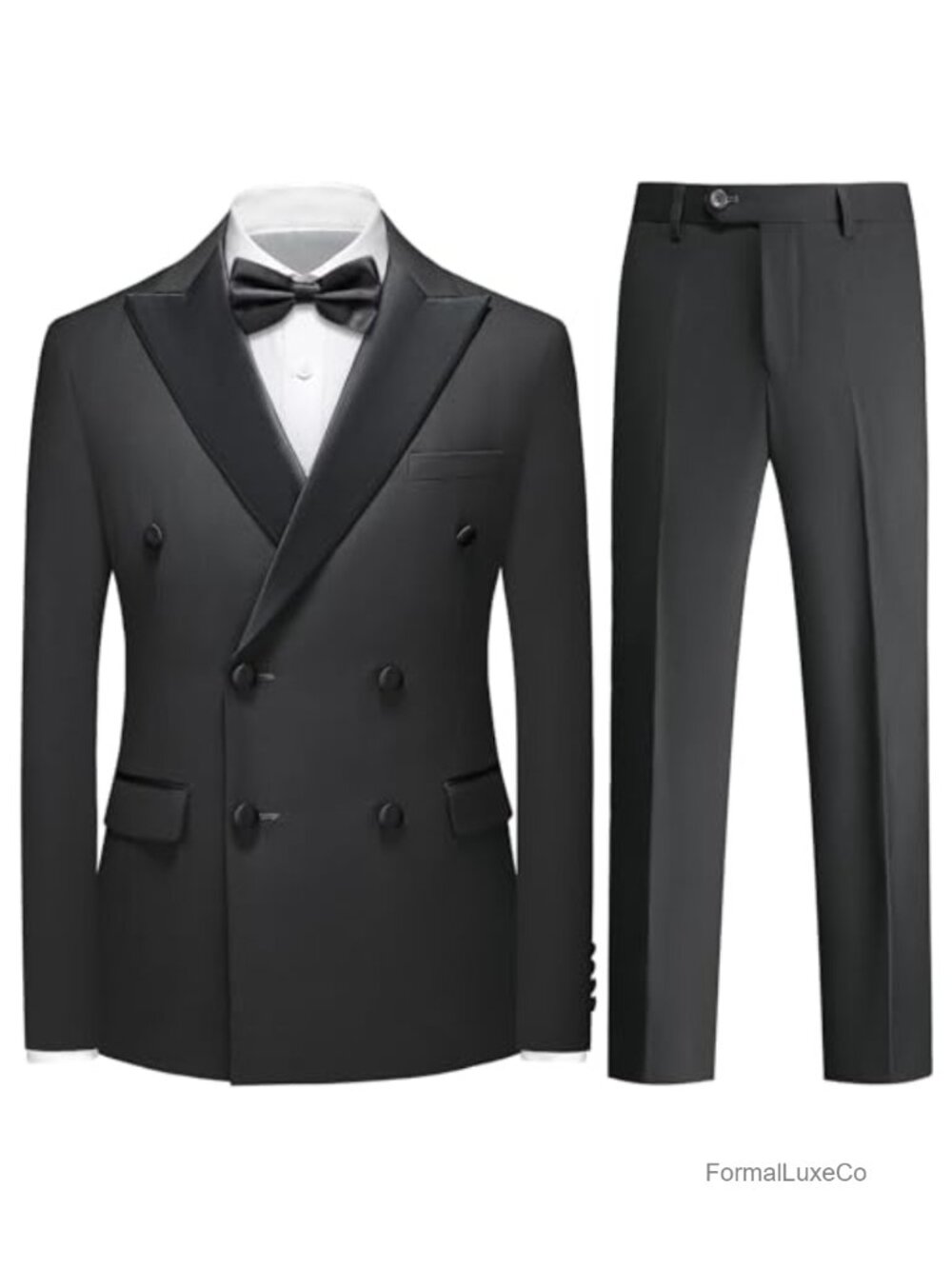 Men's 2 Piece Regular Fit Tuxedo Suit Set with Peak Lapels Formal